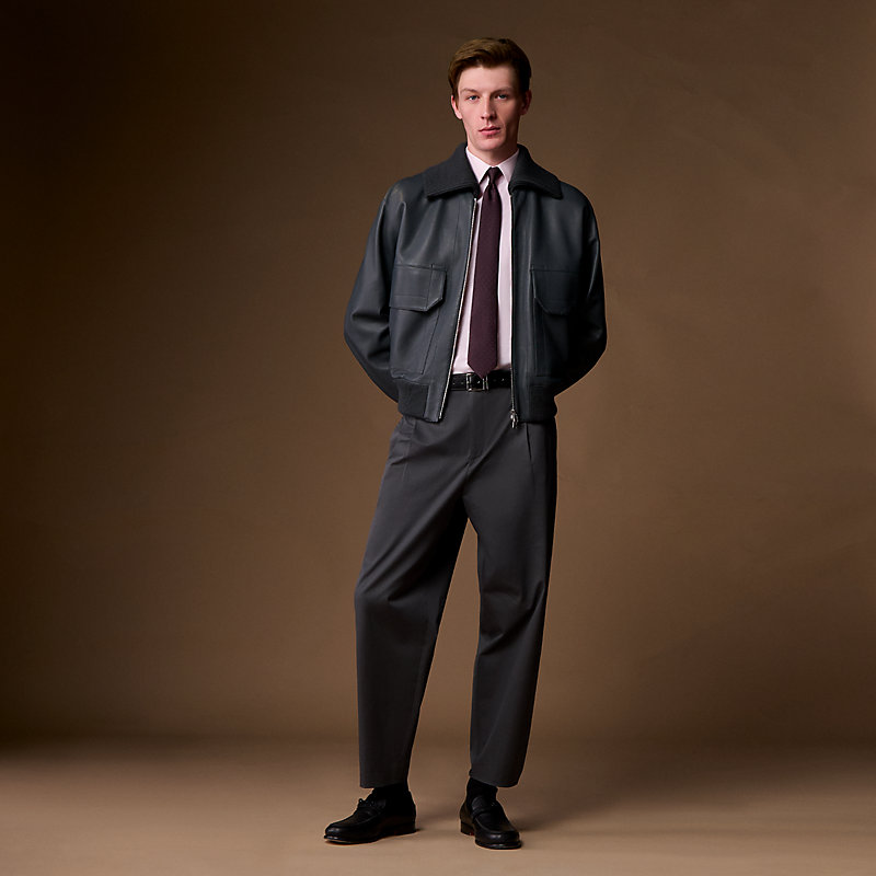 Faconnee New H tie - Blue | Hermès Canada